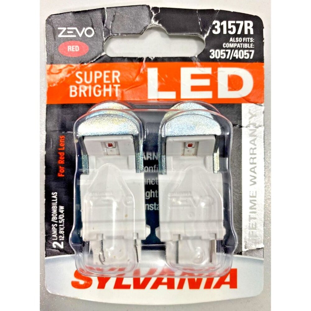 Sylvania LED Light 3157 Red 2 Bulbs Brake Tail Park Replacement 3157R 3057 3047